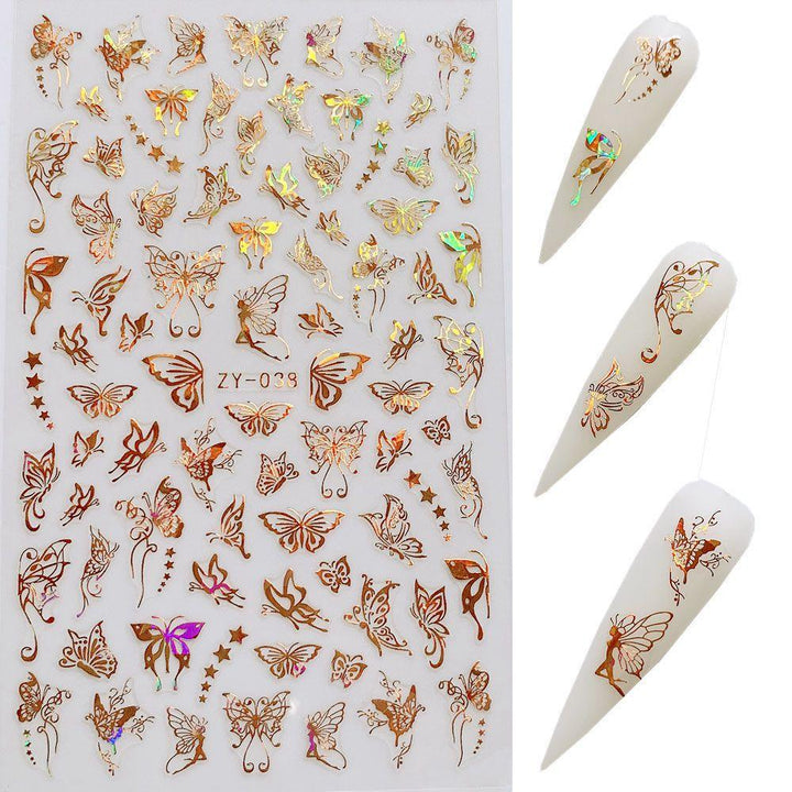 Butterfly Nail Sticker Simulation Bronzing Laser - Mamofa Global Store