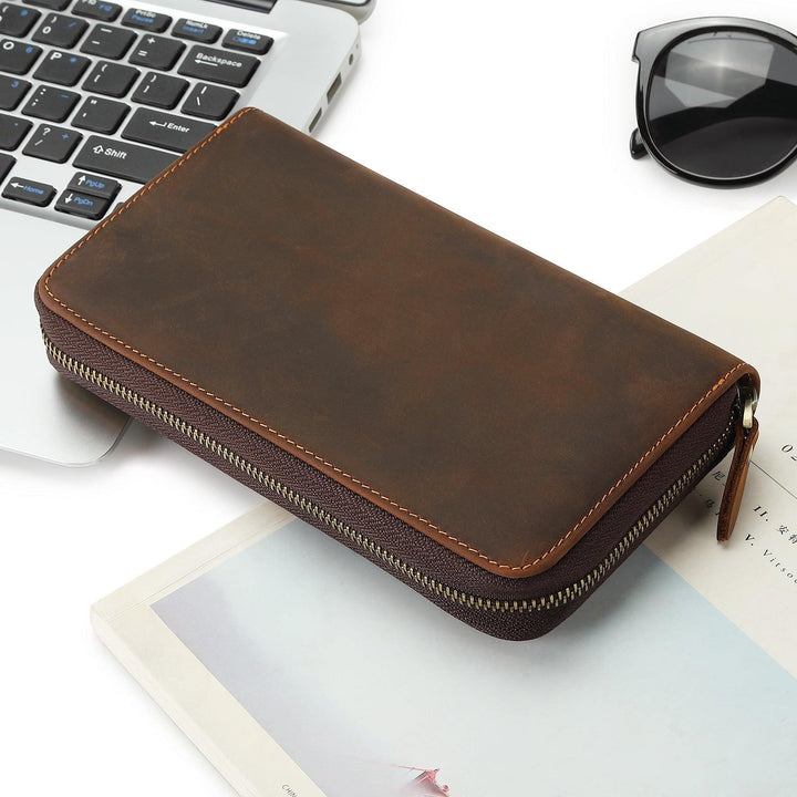 Cowhide Grab Bag With Large Capacity Retro And Simple Men's Long Style - Mamofa Global Store