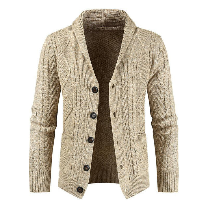 Men's Fashion Knitted Cardigan V Neck Loose Thick Sweater Jacket - Mamofa Global Store