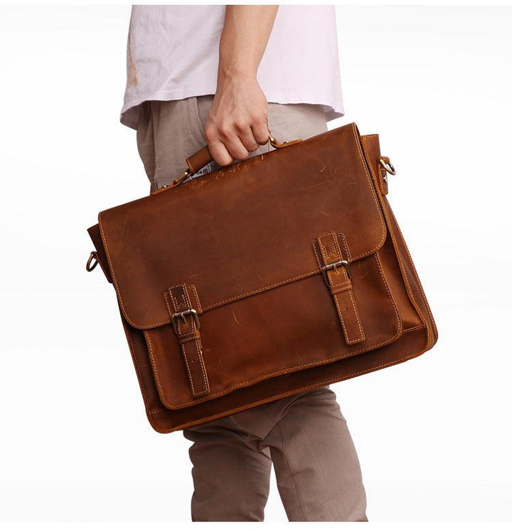 Genuine Leather Men's Business Briefcase - Mamofa Global Store