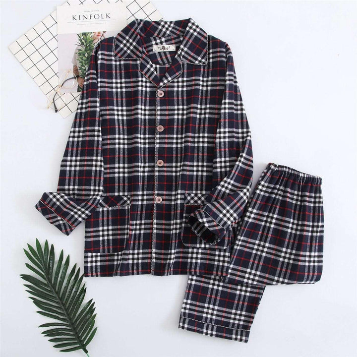 Men's Warm Cloth Flannel Pajama Suit - Mamofa Global Store