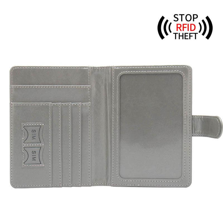 Anti-theft Swipe Passport Leather Ticket Clip Buckle Multi-card Flight - Mamofa Global Store