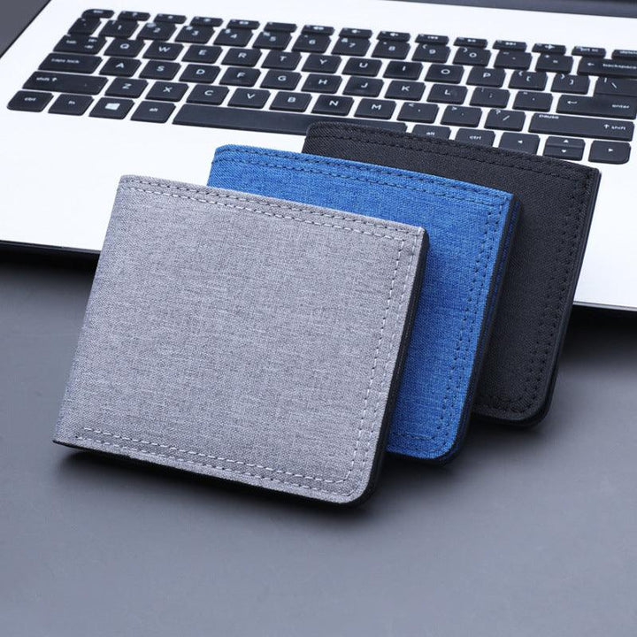 Men's Fashion Simple Short Canvas Wallet - Mamofa Global Store