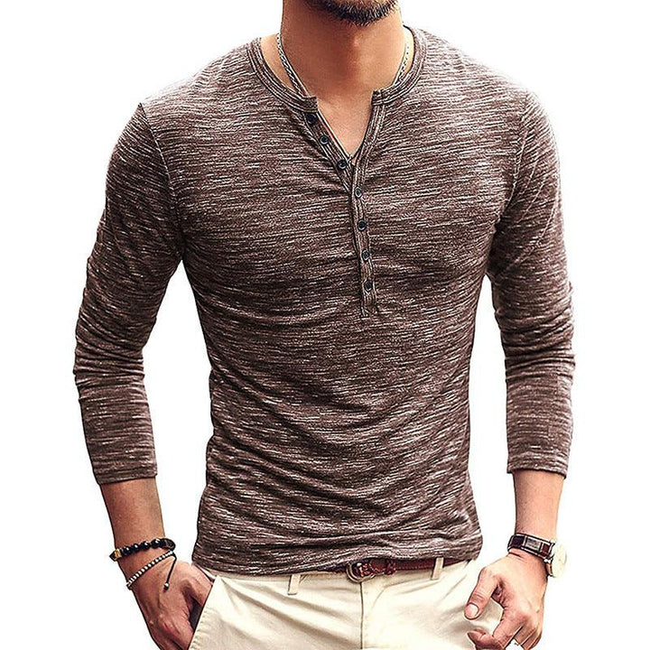 Men's Bottoming Shirt Long Sleeve Slim T-Shirt - Mamofa Global Store