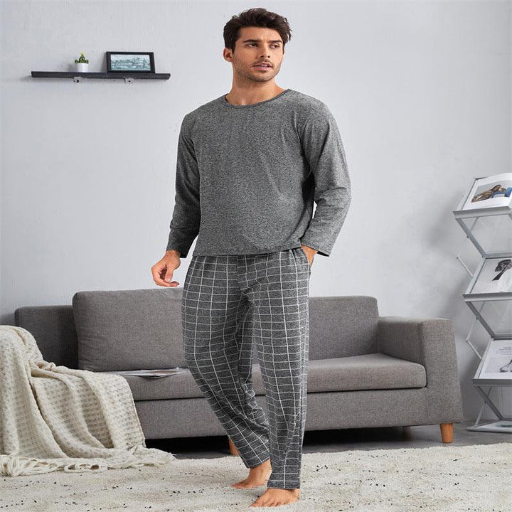 Thin Section Plaid Loungewear Outer Pants Men's Suit - Mamofa Global Store