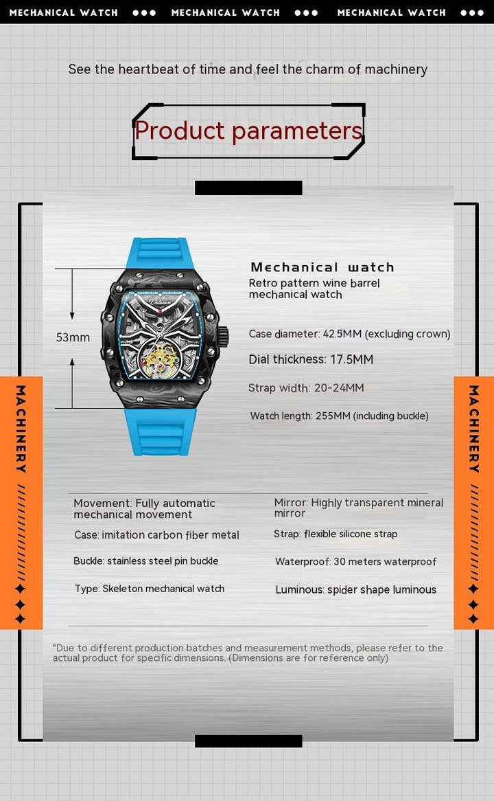 Hollow Mechanical Watch Men's Waterproof Luminous - Mamofa Global Store