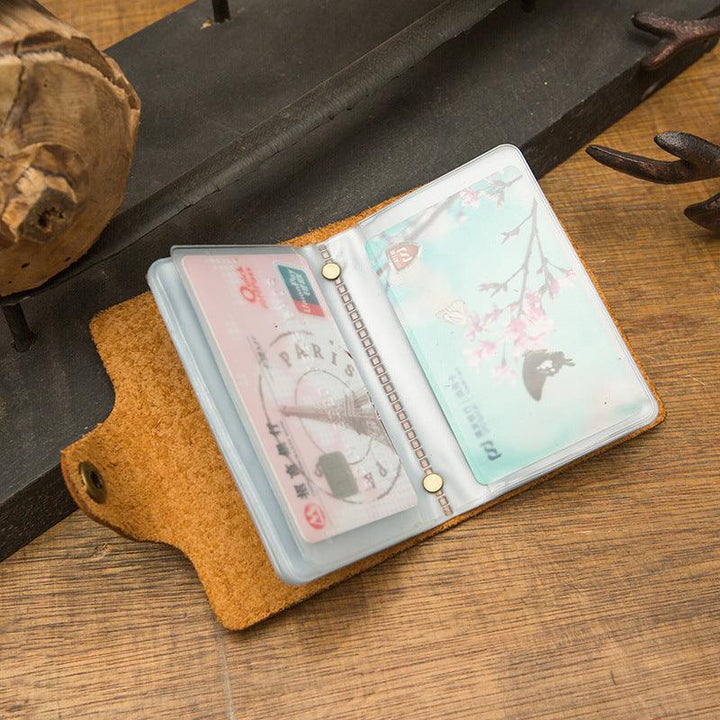 Handmade Cowhide Card Holder Men's Genuine Leather - Mamofa Global Store