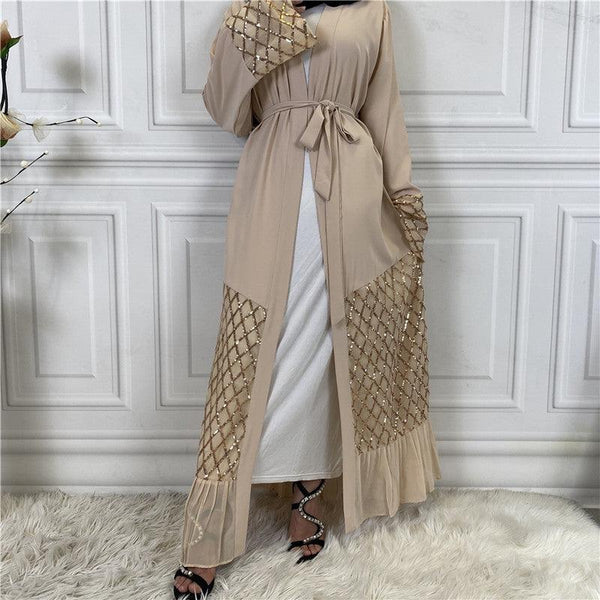 Sequined Embroidered Outerwear Robe Dubai Middle East Women's Chiffon Cardigan - Mamofa Global Store