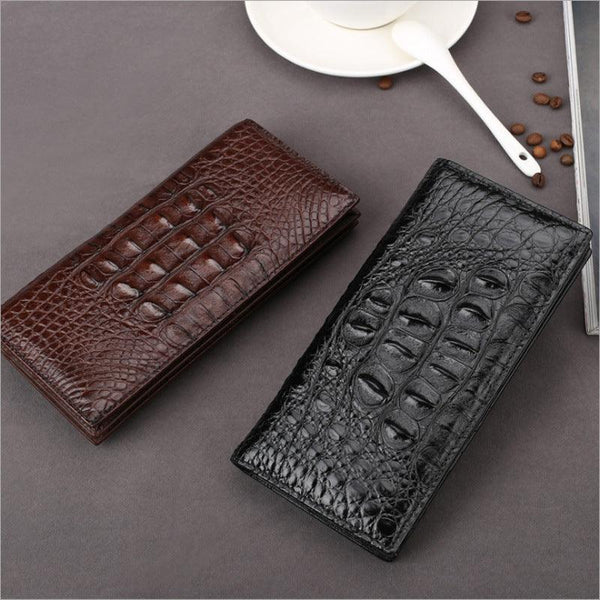 Crocodile Leather Wallet Cowhide Men's Multi Card Long Style - Mamofa Global Store