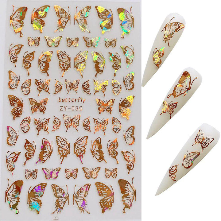 Butterfly Nail Sticker Simulation Bronzing Laser - Mamofa Global Store