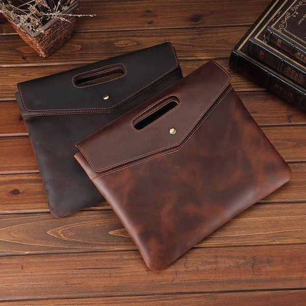 Genuine Leather Men's Briefcase Vintage Business - Mamofa Global Store