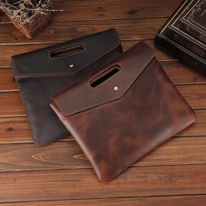 Genuine Leather Men's Briefcase Vintage Business - Mamofa Global Store