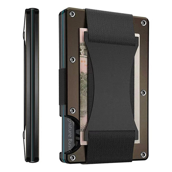 Metal Card Wrapped Carbon Fiber Wallet RFID Anti-theft Brush - Mamofa Global Store