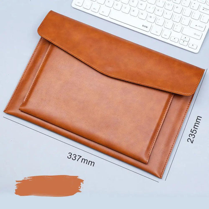 File Bag Contains Large Capacity Double-layer Leather Protective Sleeve A4 - Mamofa Global Store