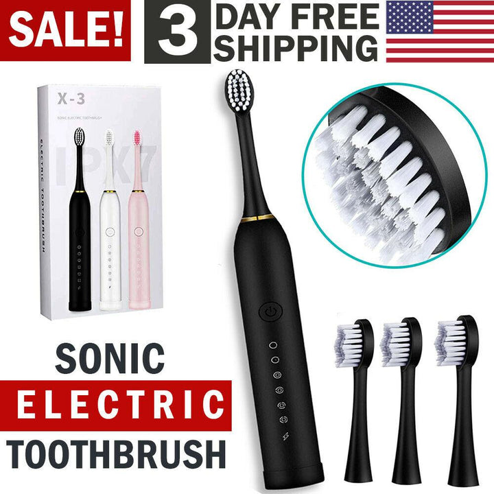 Rechargeable Sonic Electric Toothbrush Brush Heads Toothbrushes for Adults Kids - Mamofa Global Store