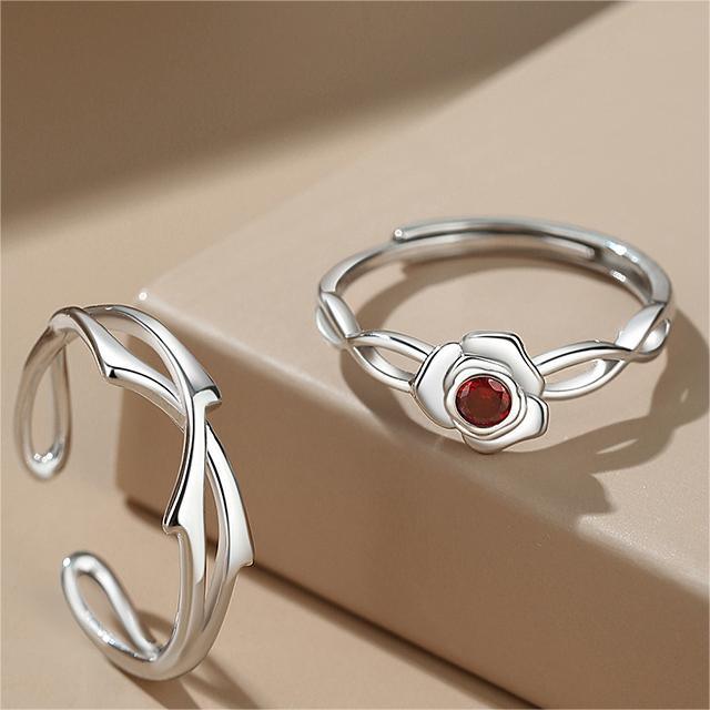 S925 Silver Couple Couple Rings Simple And Light Luxury Special-interest Design Men And Women - Mamofa Global Store