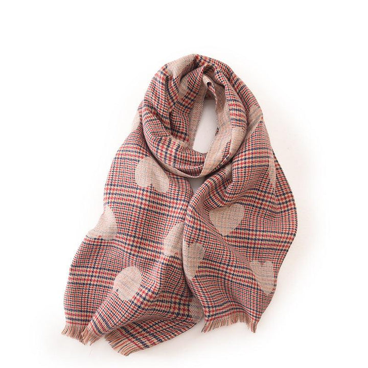 Women's Love Print Mid-length Scarf - Mamofa Global Store