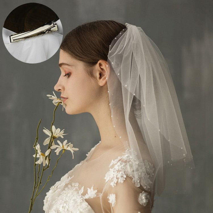 Women's Retro Short Wedding Bride Headdress - Mamofa Global Store