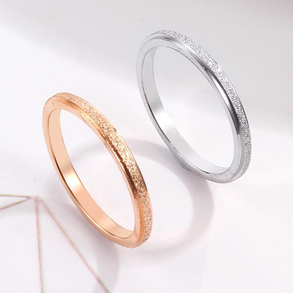 Women's Korean-style Ultra-fine Frosted Ring Rose Gold - Mamofa Global Store