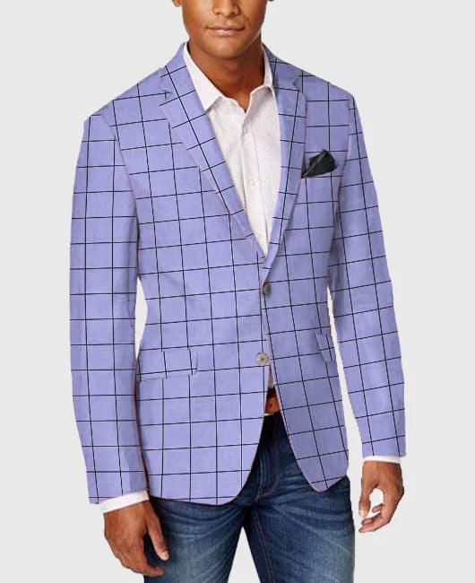 Men's Single-row Two-button Plaid Blazer - Mamofa Global Store