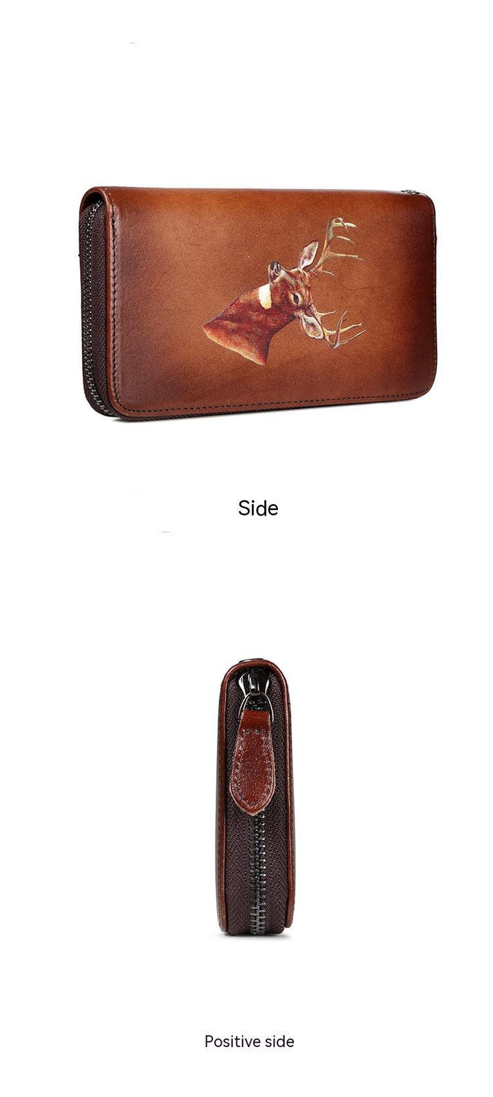 Women's Retro Real Leather Zipper Wallet - Mamofa Global Store