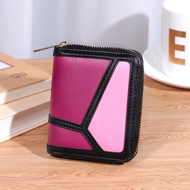 Color Contrast Patchwork Women's Wallet Single Zipper Retro Wallet - Mamofa Global Store