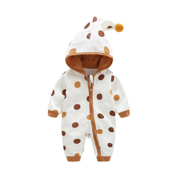 Cotton Printed Baby Hooded Crawling Bodysuit - Mamofa Global Store