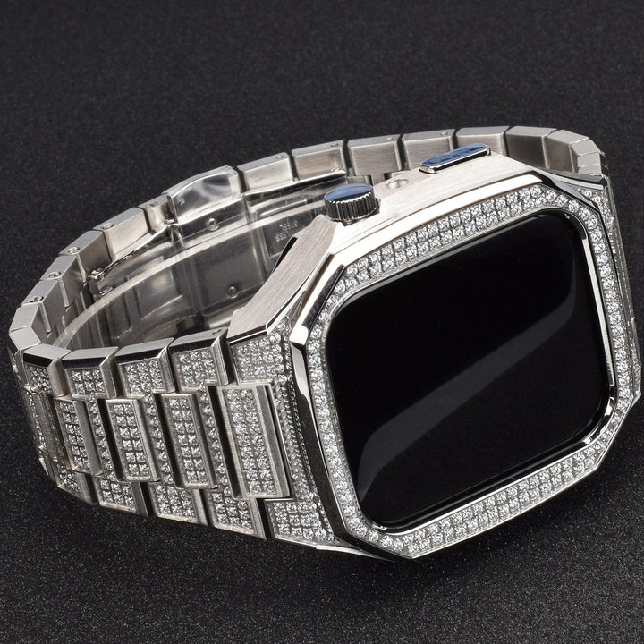 Stainless Steel Full Diamond Modified Watch Protective Case - Mamofa Global Store