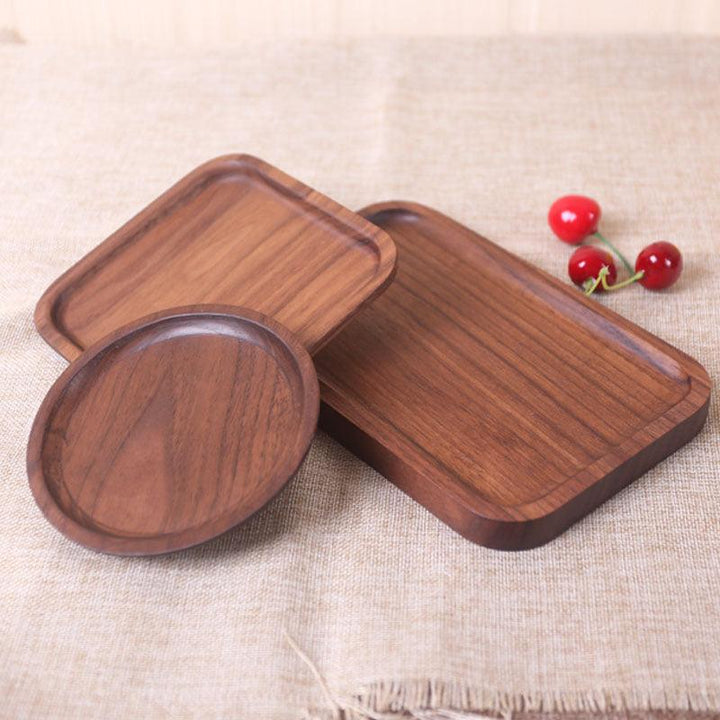 Japanese Style Wooden Black Walnut Rectangular Dinner Plate - Mamofa Global Store