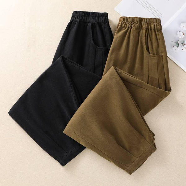 Autumn And Winter Large Size Wide Leg Pants Slimming - Mamofa Global Store