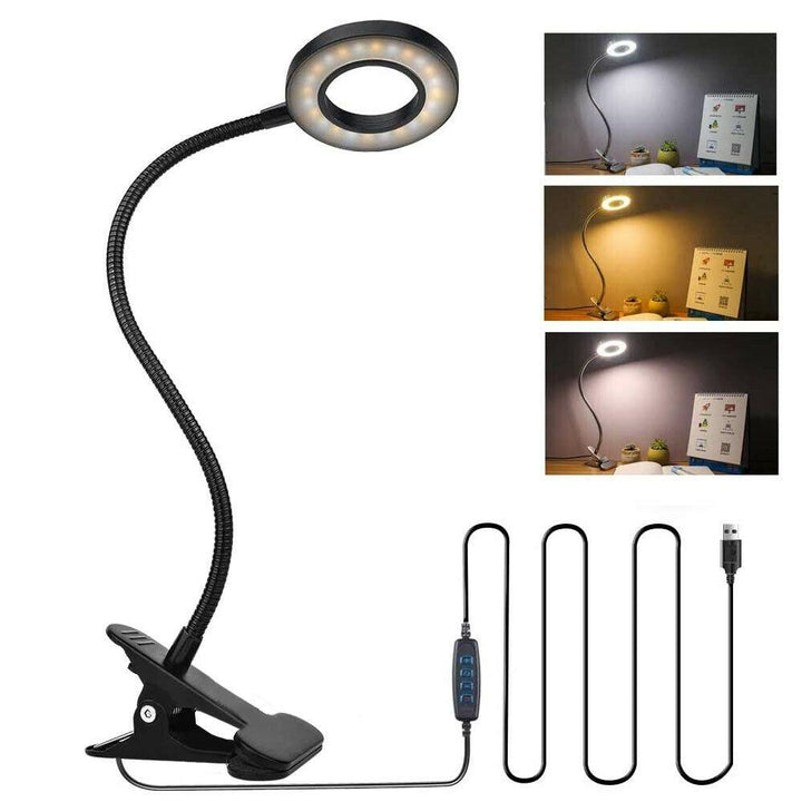 Clip On Desk Lamp LED Flexible Arm USB Dimmable Study Reading Table Night Light - Mamofa Global Store